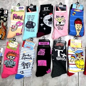 Disney Graphic Crew Socks Collection - Pink, Blue, Black